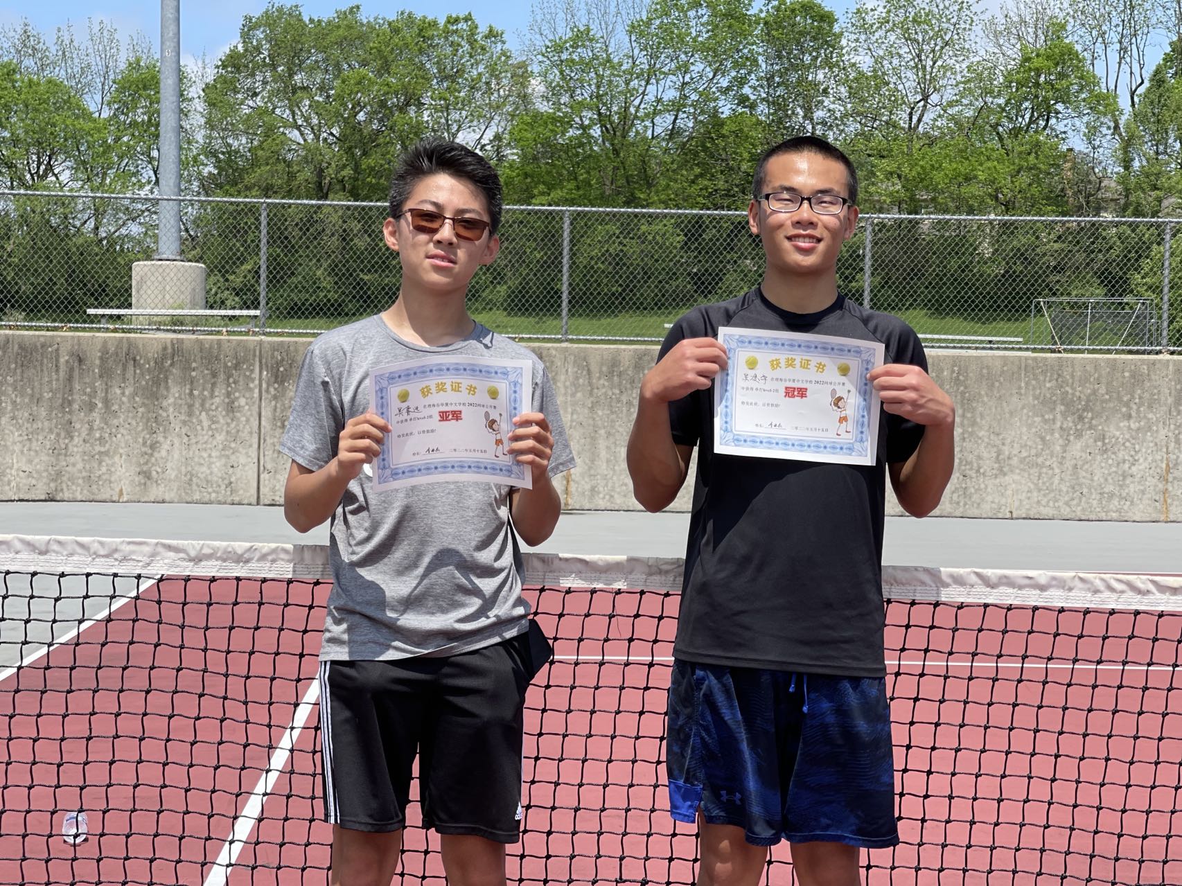 Spring tournament players on the outdoor courts