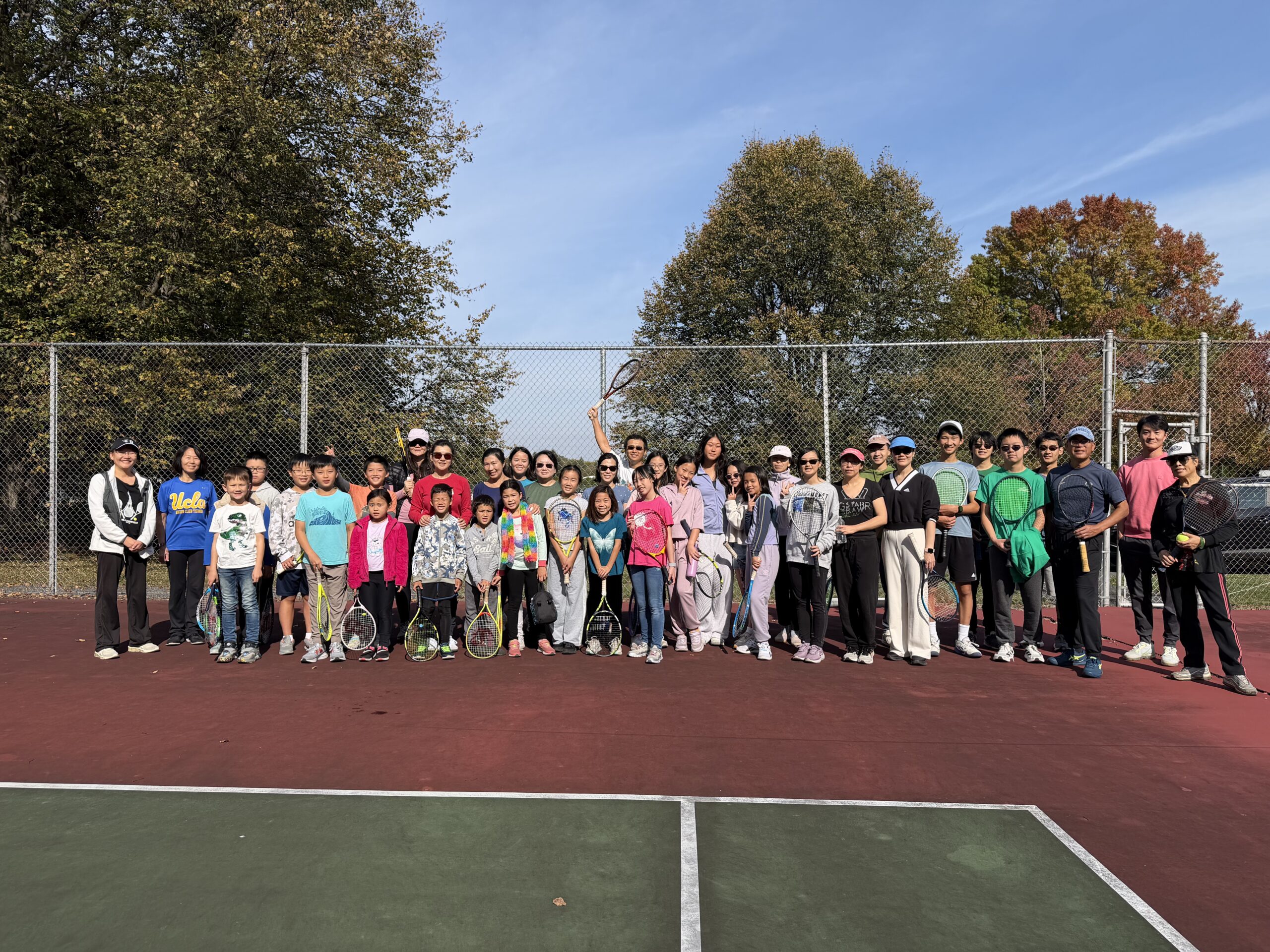 Young players at fall tennis club