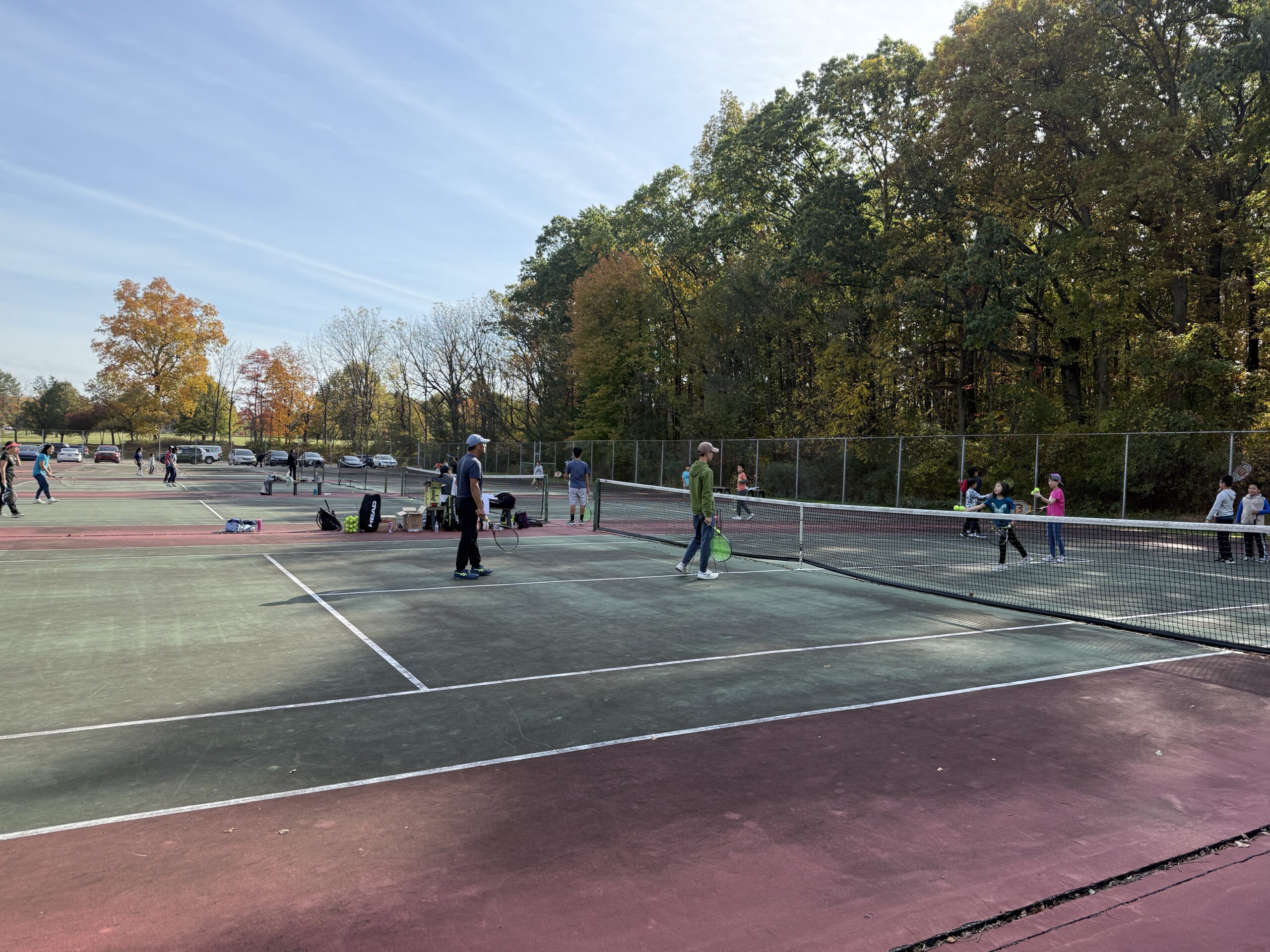 Youth tennis practice