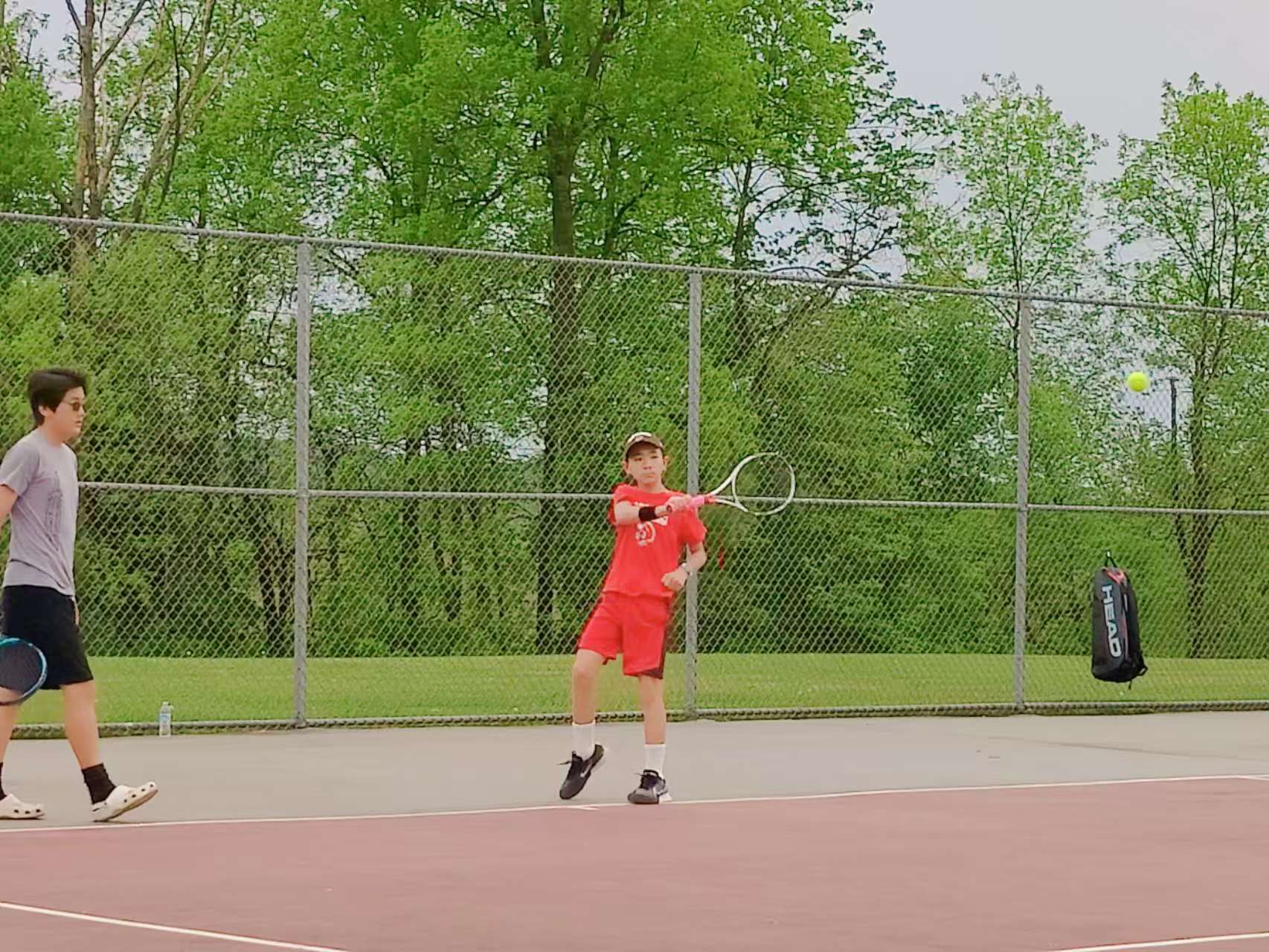 Players celebrating the 2023 spring tennis ladder season