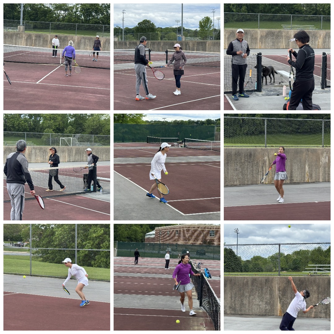 Photo collage from the 2025 National Tennis Month and AAPI Heritage Month event